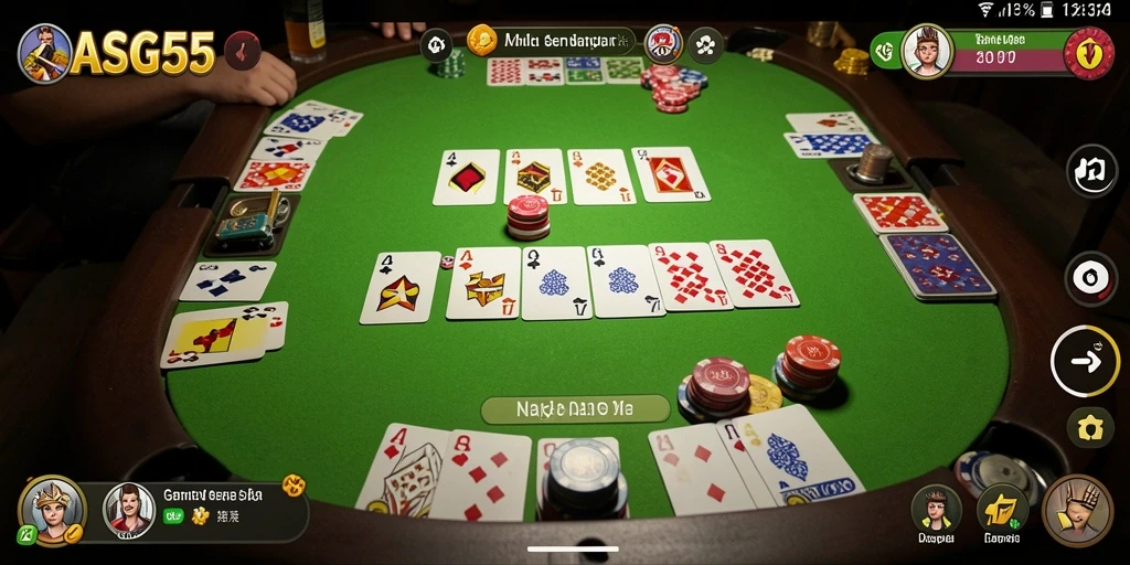 Tampilan gameplay seru ASG55 dalam permainan Gaple.