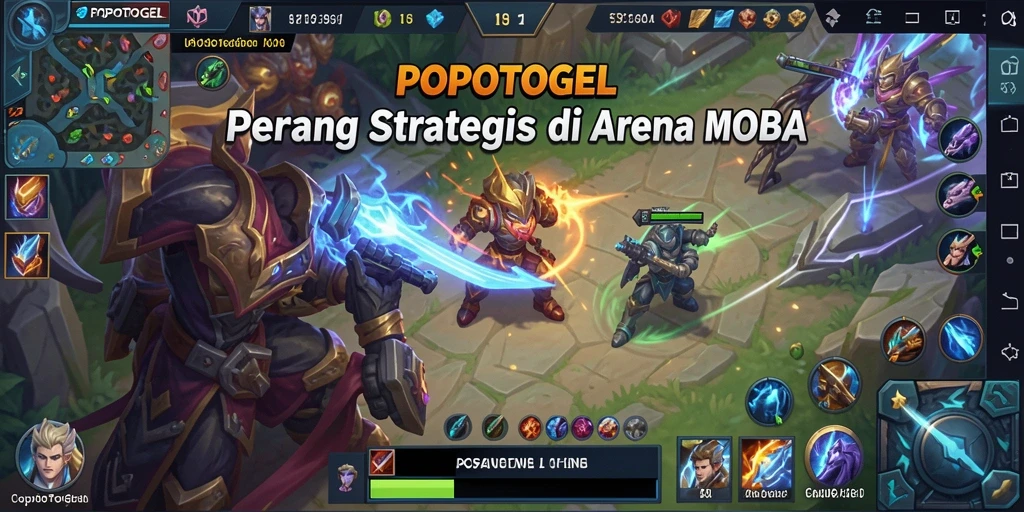Tampilan seru dan mendebarkan dalam pertempuran MOBA.