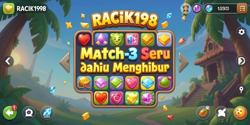 Screenshot gameplay RACIK198 yang menunjukkan aksi mencocokkan item.