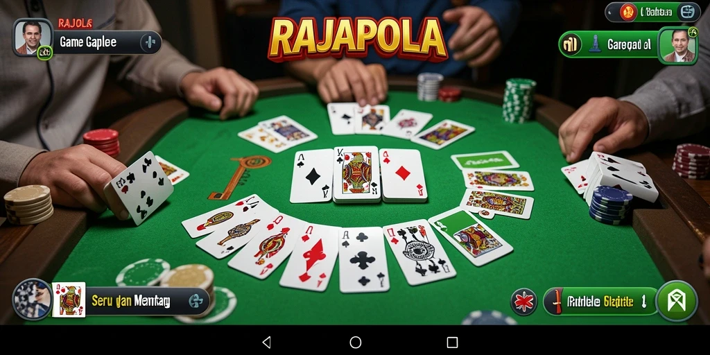 Tampilan seru gameplay Gaple di RAJAPOLA dengan interaksi pemain.
