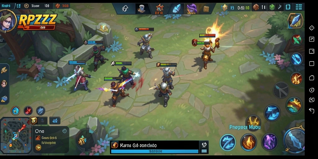 Screenshot utama RPZZZ menunjukkan aksi intens dalam permainan MOBA.