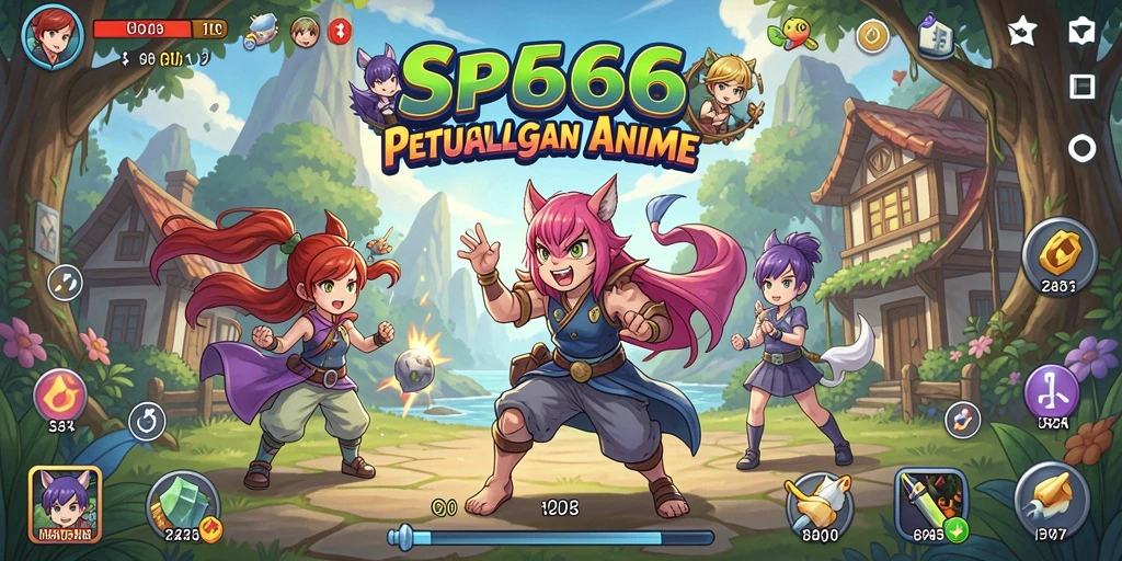 Tampilan seru gameplay Anime di SP666 dengan karakter menarik.